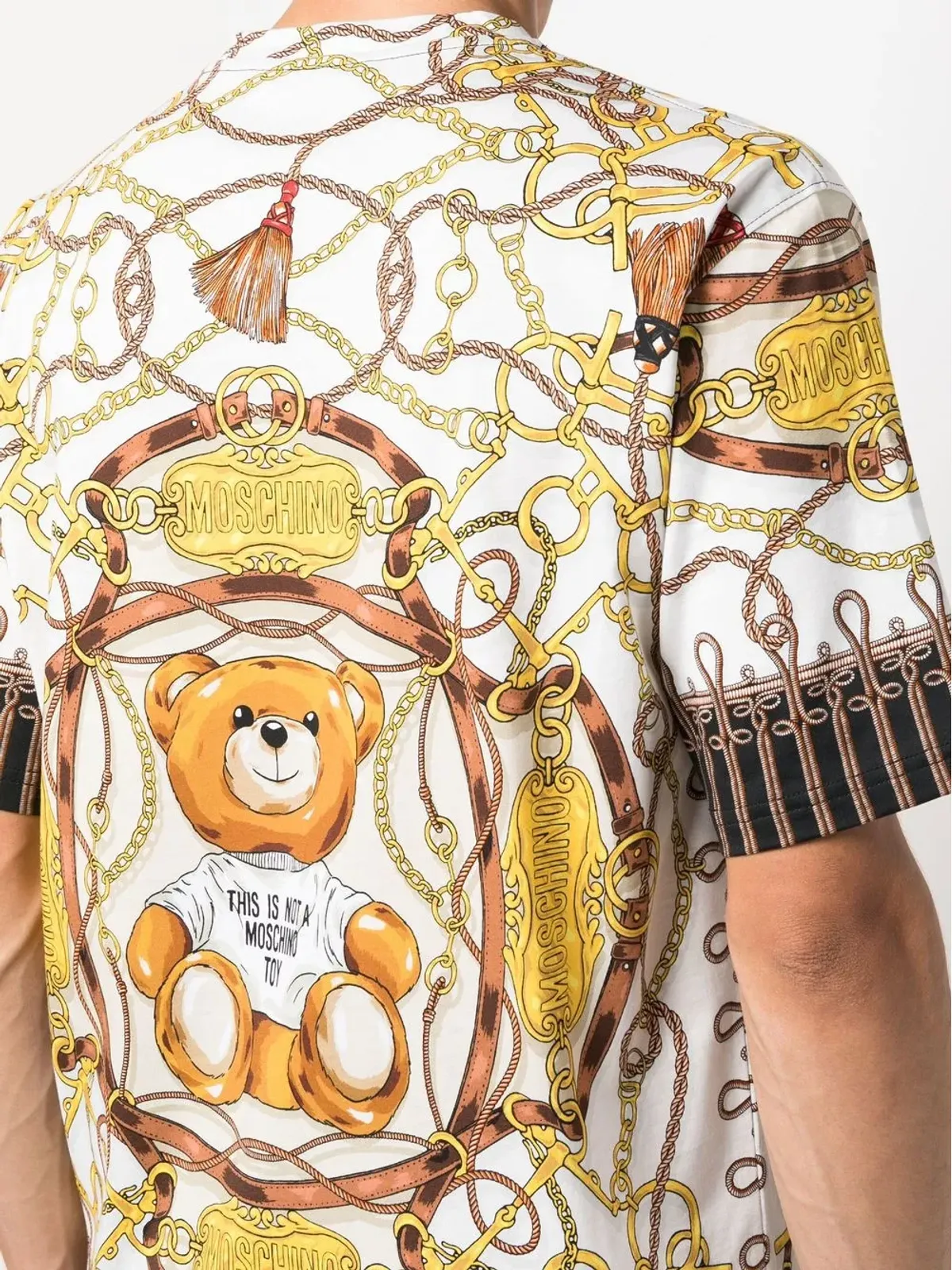 Moschino チェーンリンクプリント半袖Tシャツ ホワイト - 画像5