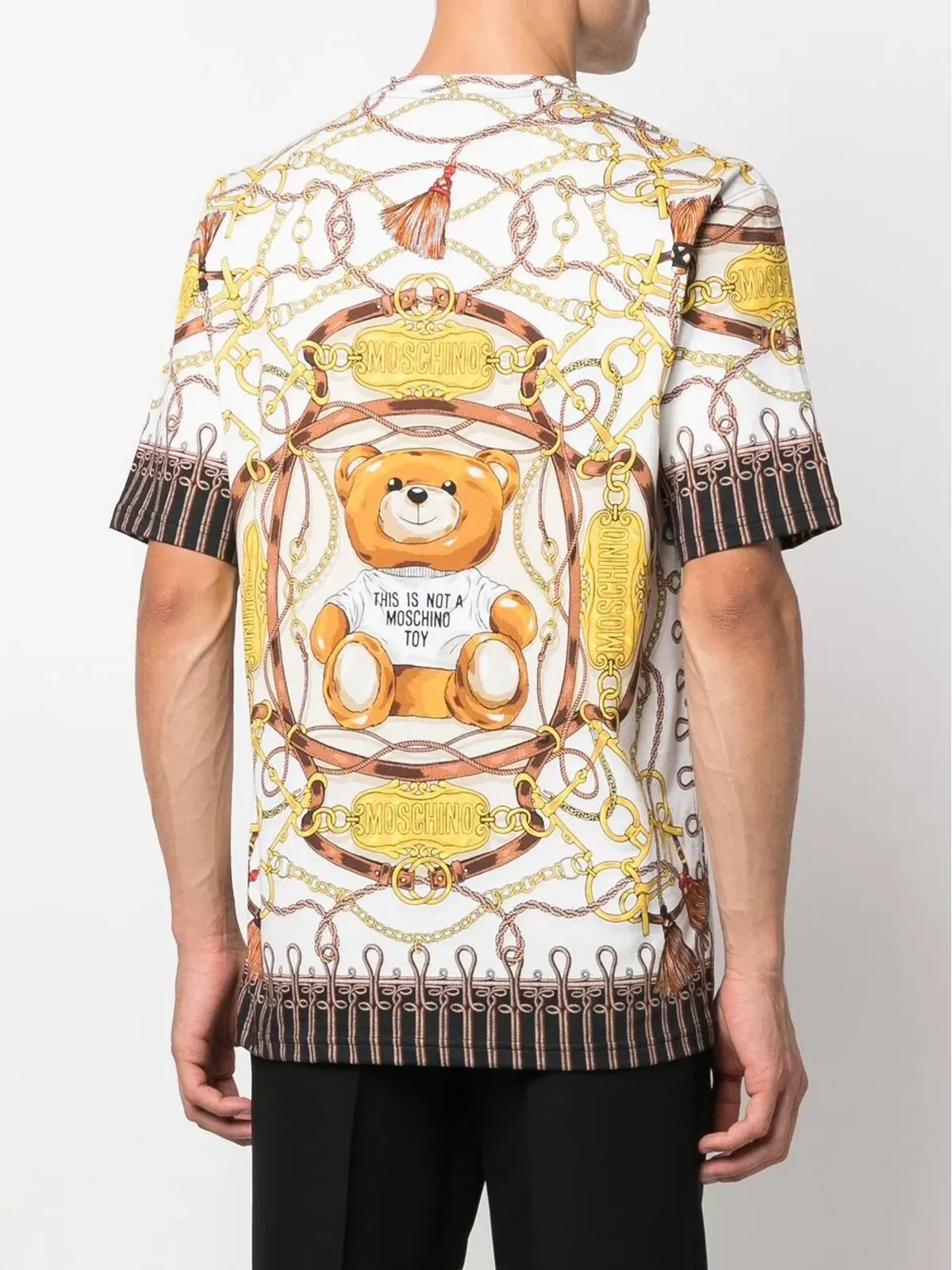 Moschino チェーンリンクプリント半袖Tシャツ ホワイト - 画像4