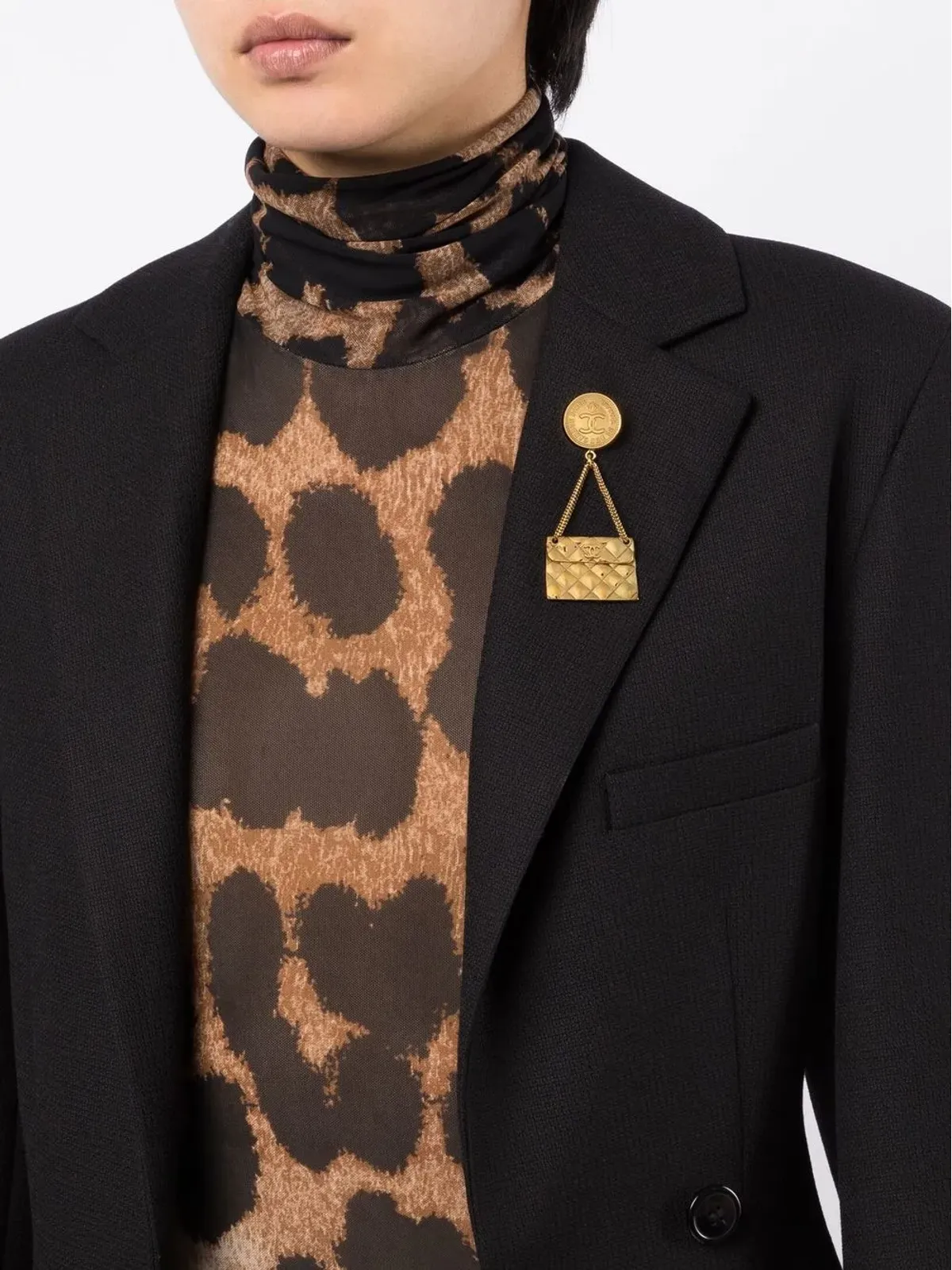 CHANEL Pre-Owned 1994年 キルト バッグチャーム ブローチ - ゴールド - 画像2