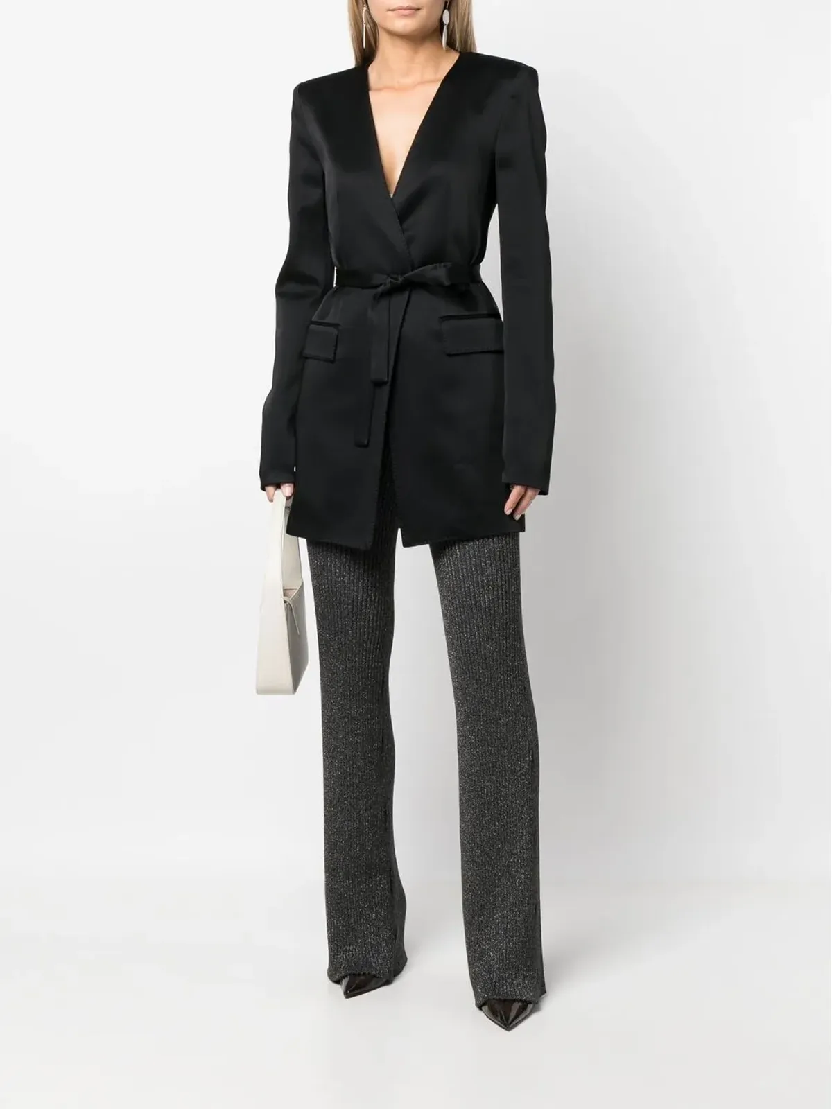 Alberta Ferretti リブニットストレートパンツ - 画像2