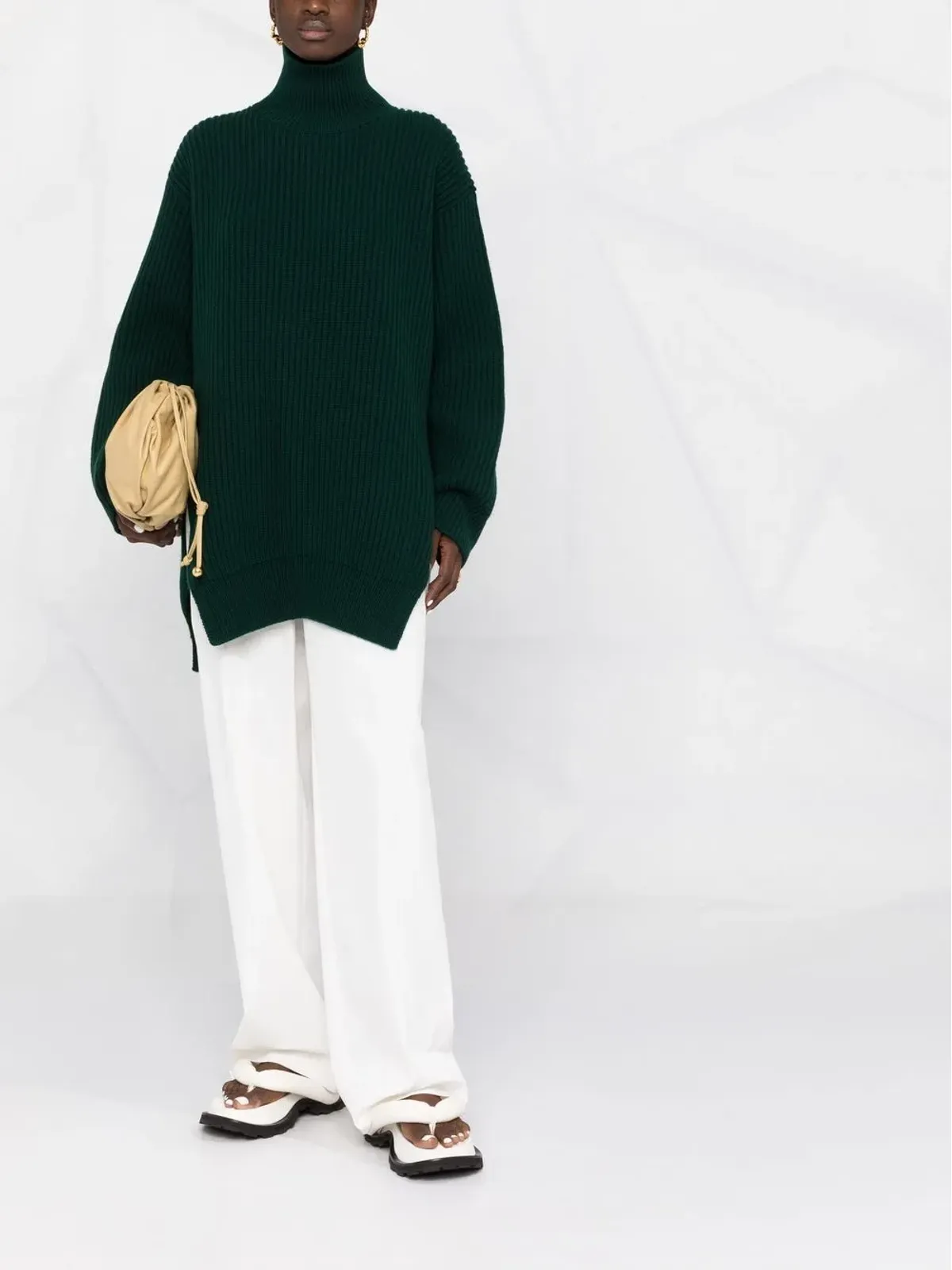Jil Sander ロールネックリブ編みセーター - 画像2