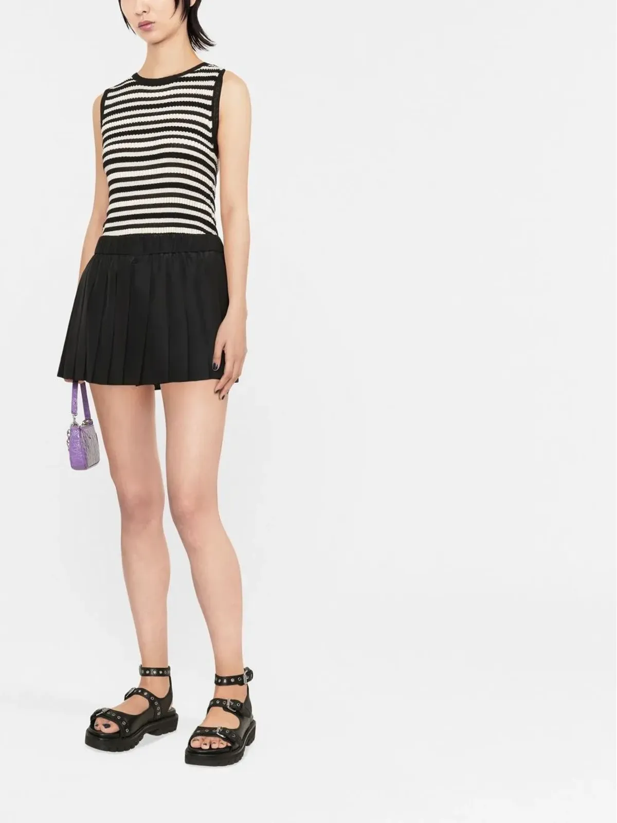 RED Valentino プリーツ入りスリップオン・ショートショーツ - 画像2