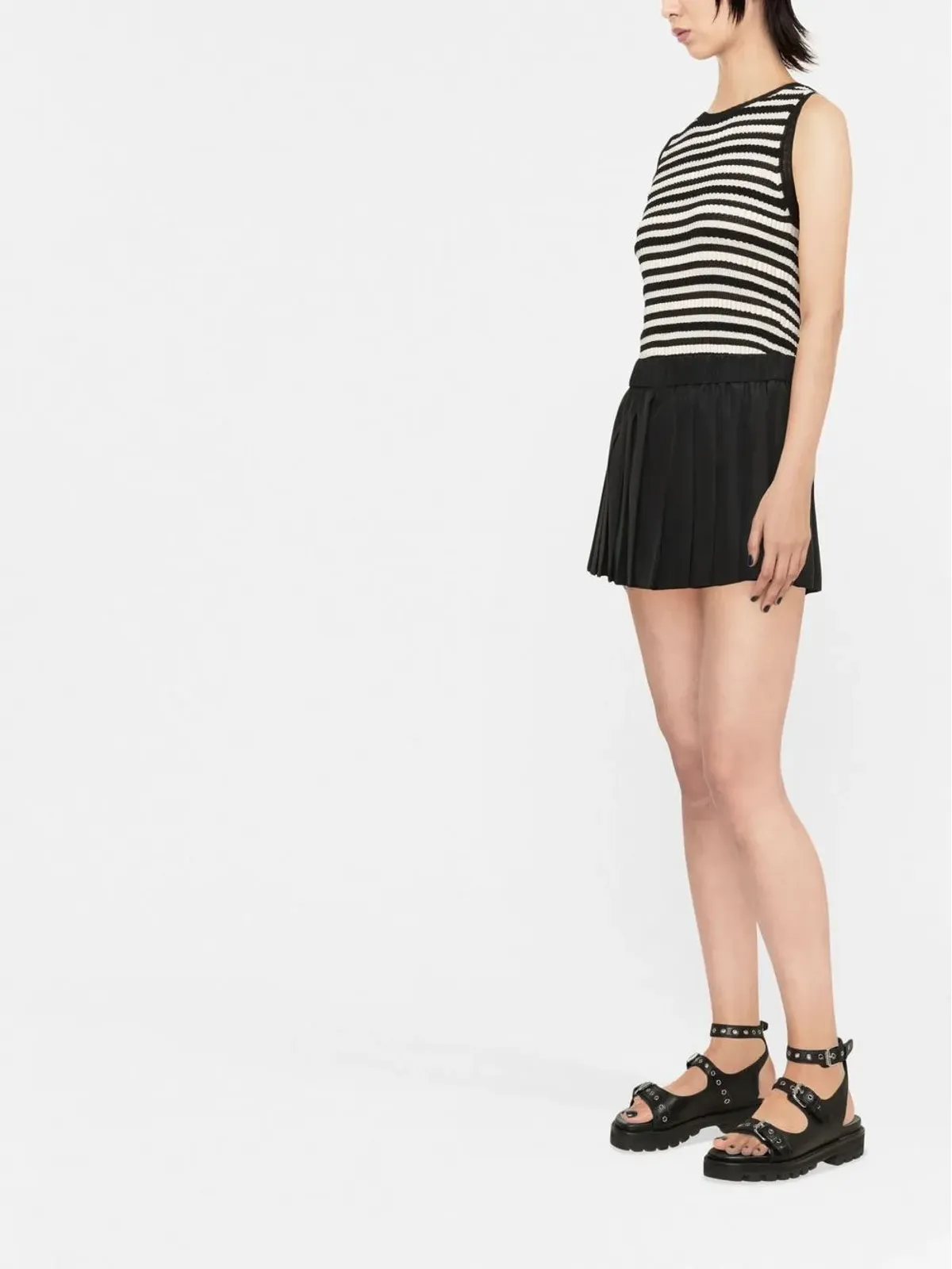 RED Valentino プリーツ入りスリップオン・ショートショーツ - 画像3