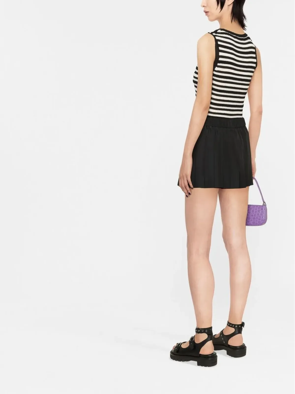 RED Valentino プリーツ入りスリップオン・ショートショーツ - 画像4