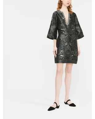 ETRO patterned jacquard shift dress - Black - サムネイル2