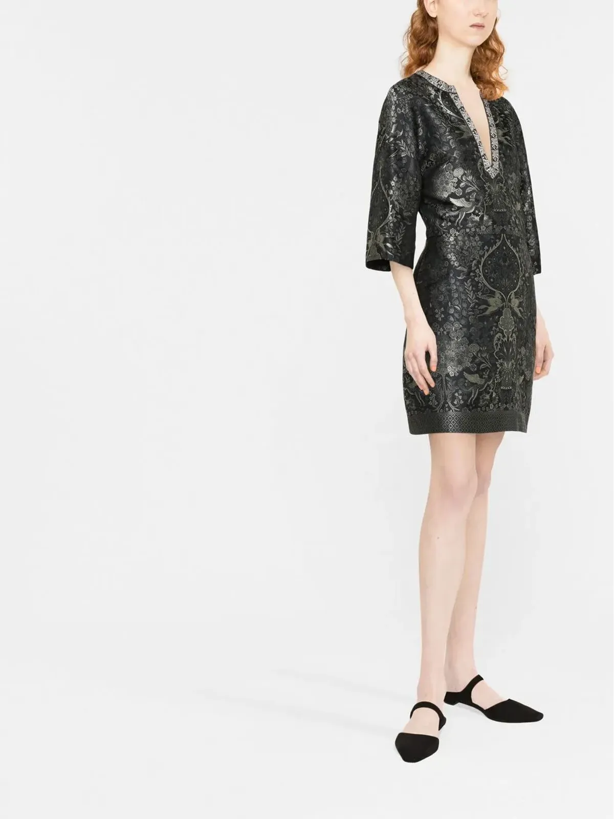 ETRO patterned jacquard shift dress - Black - 画像4