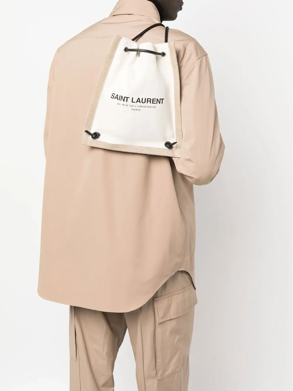 Saint Laurent キャンバス地ドローストリングバックパック - 画像2