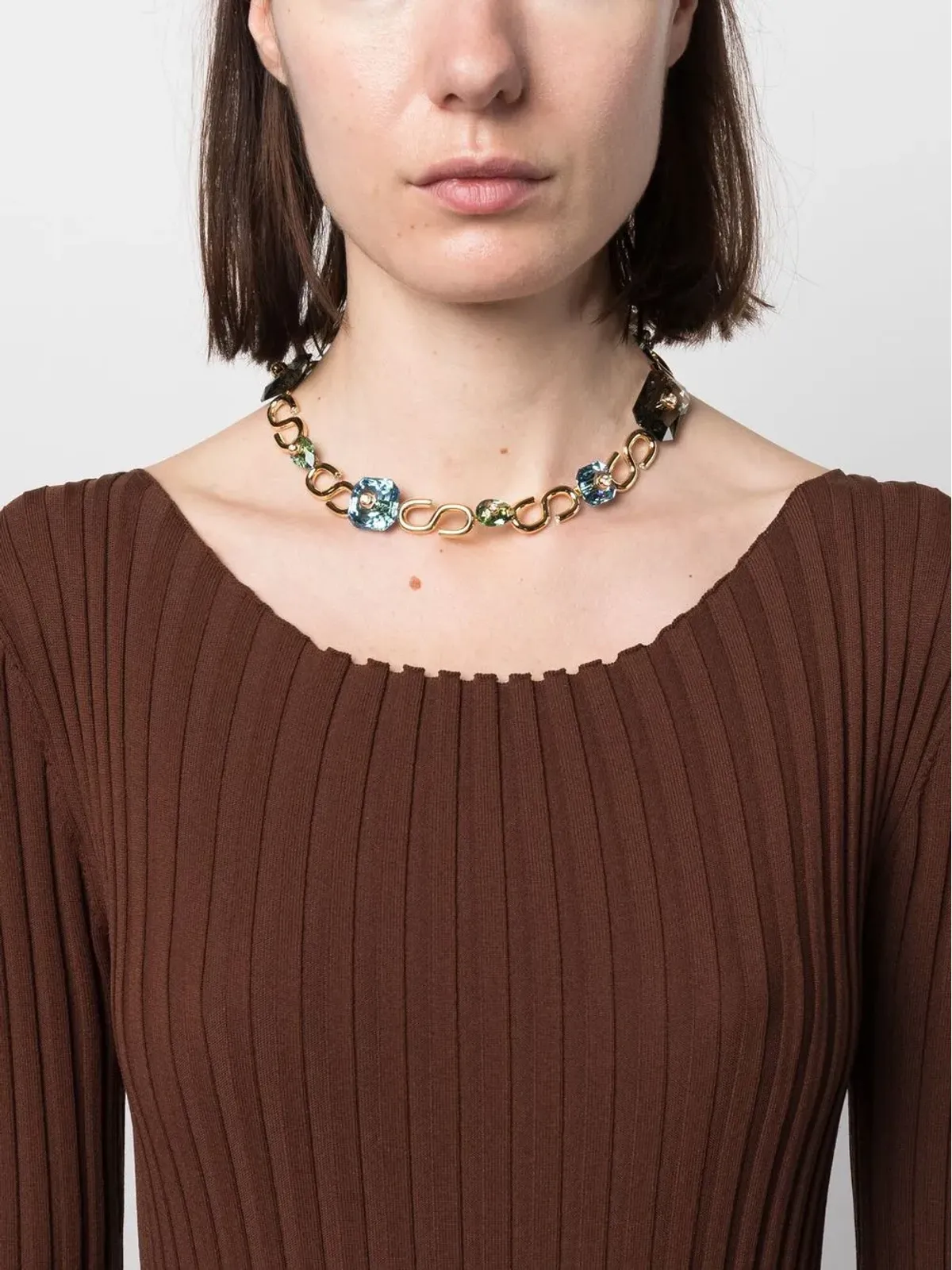 Swarovski Numina embellsihed ネックレス - Gold - 画像2