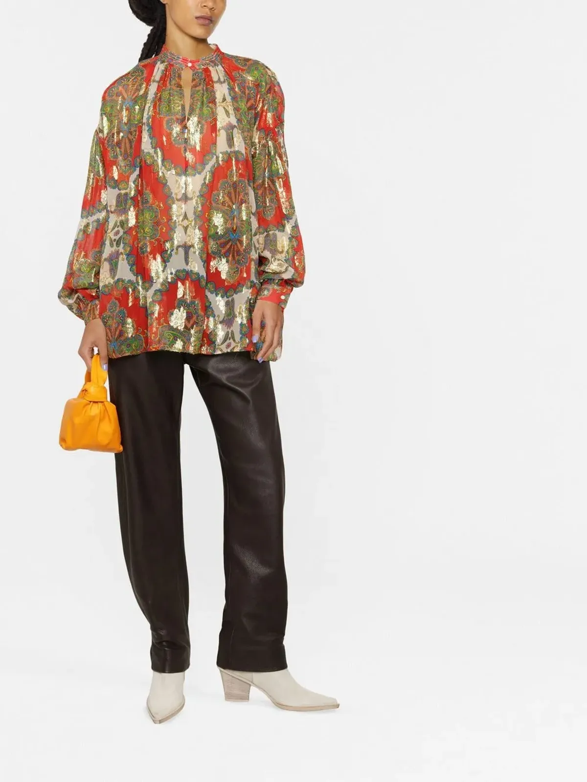 ETRO ペイズリープリント シルク ブラウス - レッド - 画像2