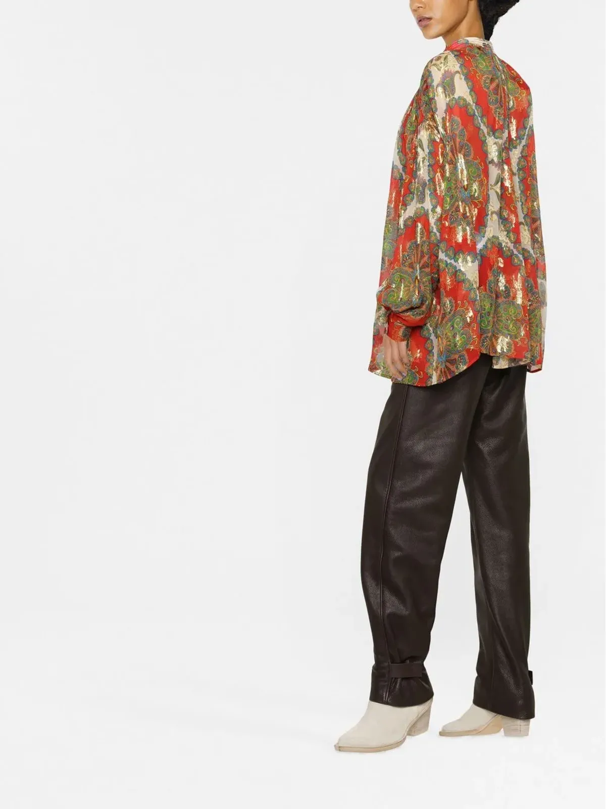 ETRO ペイズリープリント シルク ブラウス - レッド - 画像3