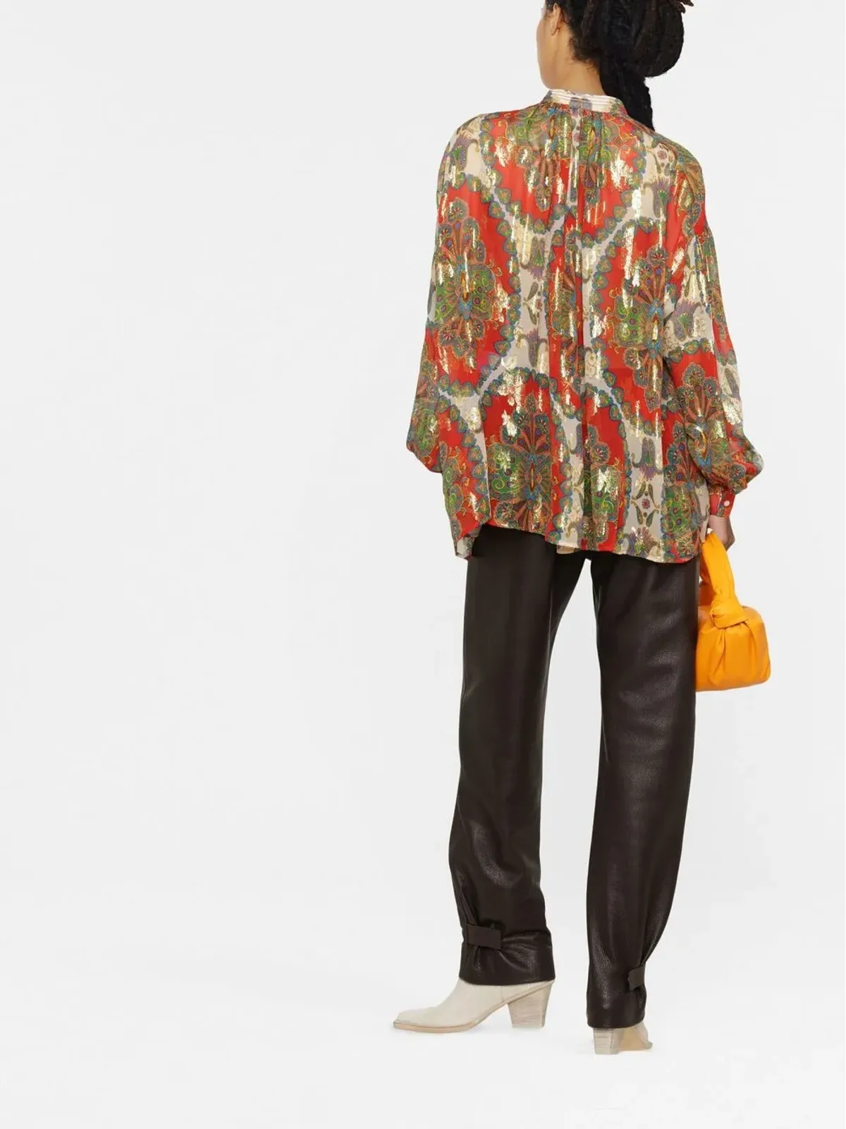 ETRO ペイズリープリント シルク ブラウス - レッド - 画像4