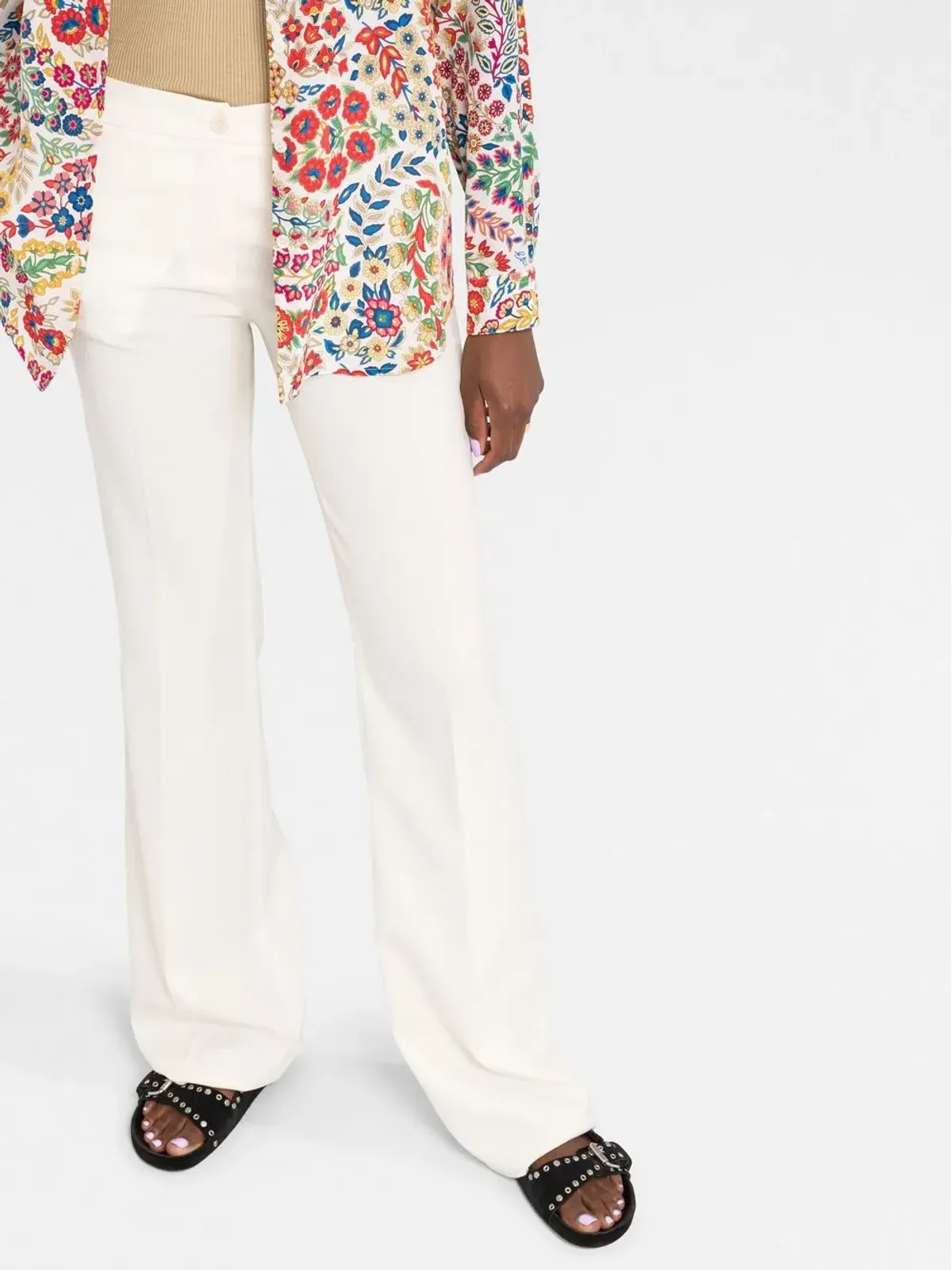 ETRO ハイウエスト ワイドレッグパンツ - 画像5