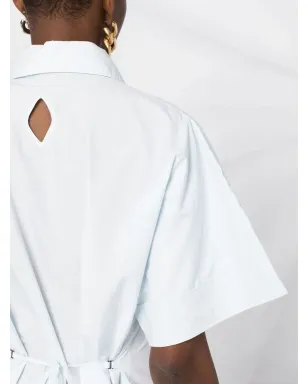 GANNI broderie anglaise ミディシャツドレス ブルー - サムネイル3
