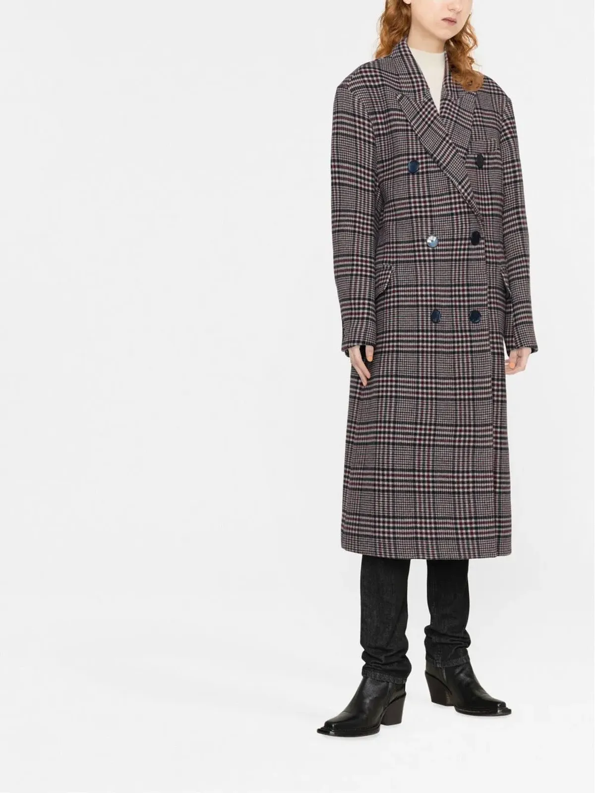 ISABEL MARANT チェック柄ウールコート - 画像2