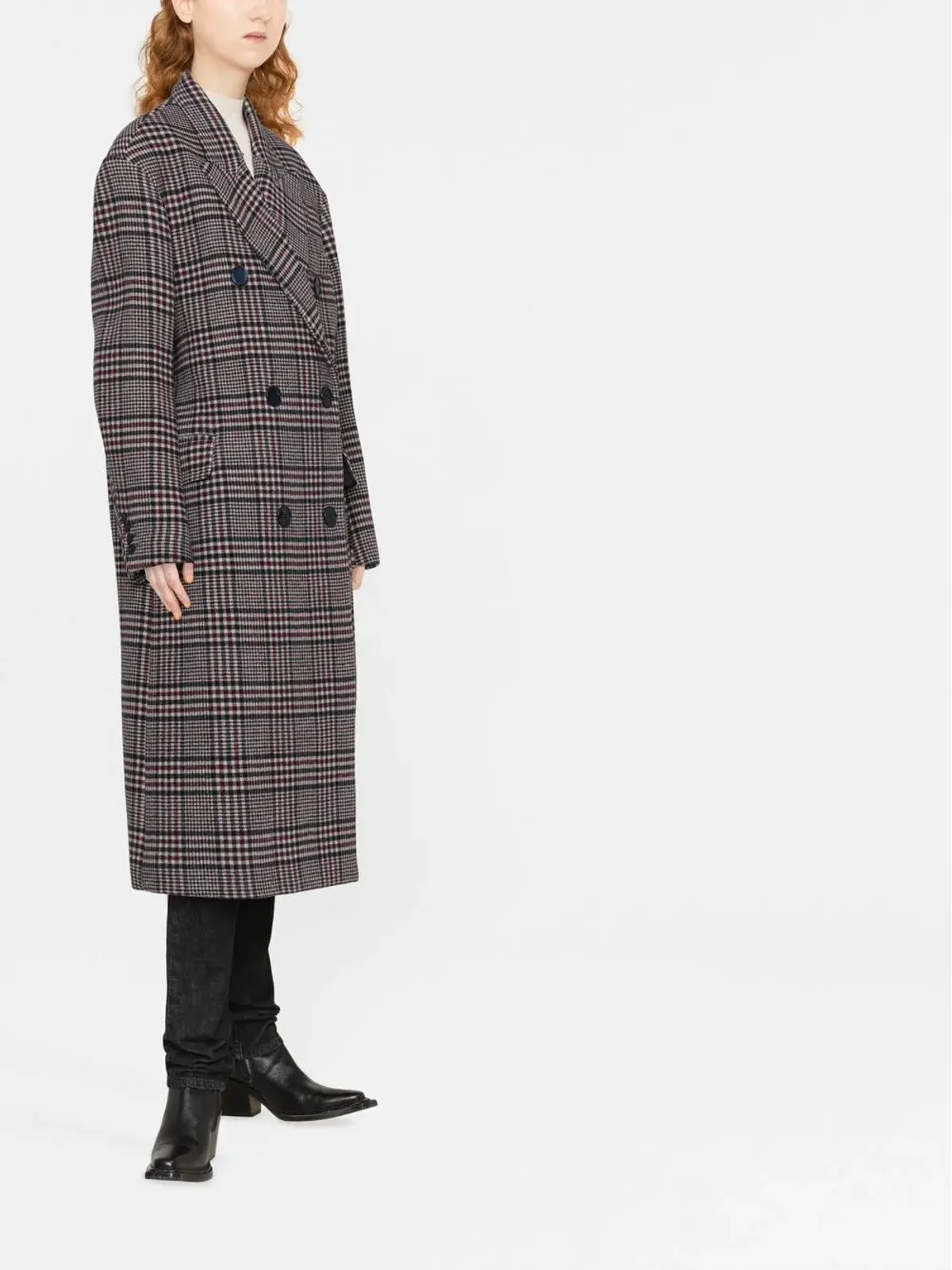 ISABEL MARANT チェック柄ウールコート - 画像3