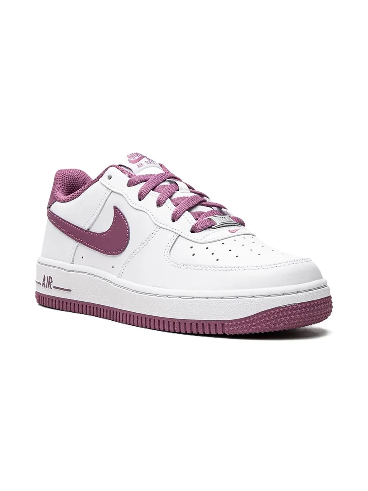Nike Kids エアフォース1ロー ホワイトモーヴ スニーカー - 画像2