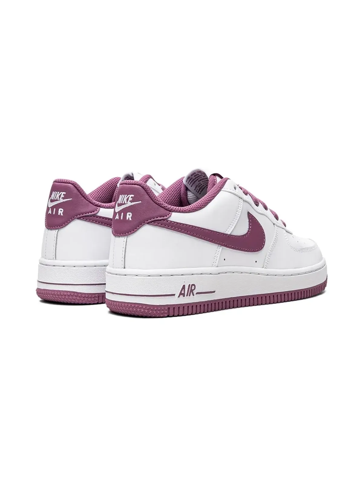 Nike Kids エアフォース1ロー ホワイトモーヴ スニーカー - 画像3