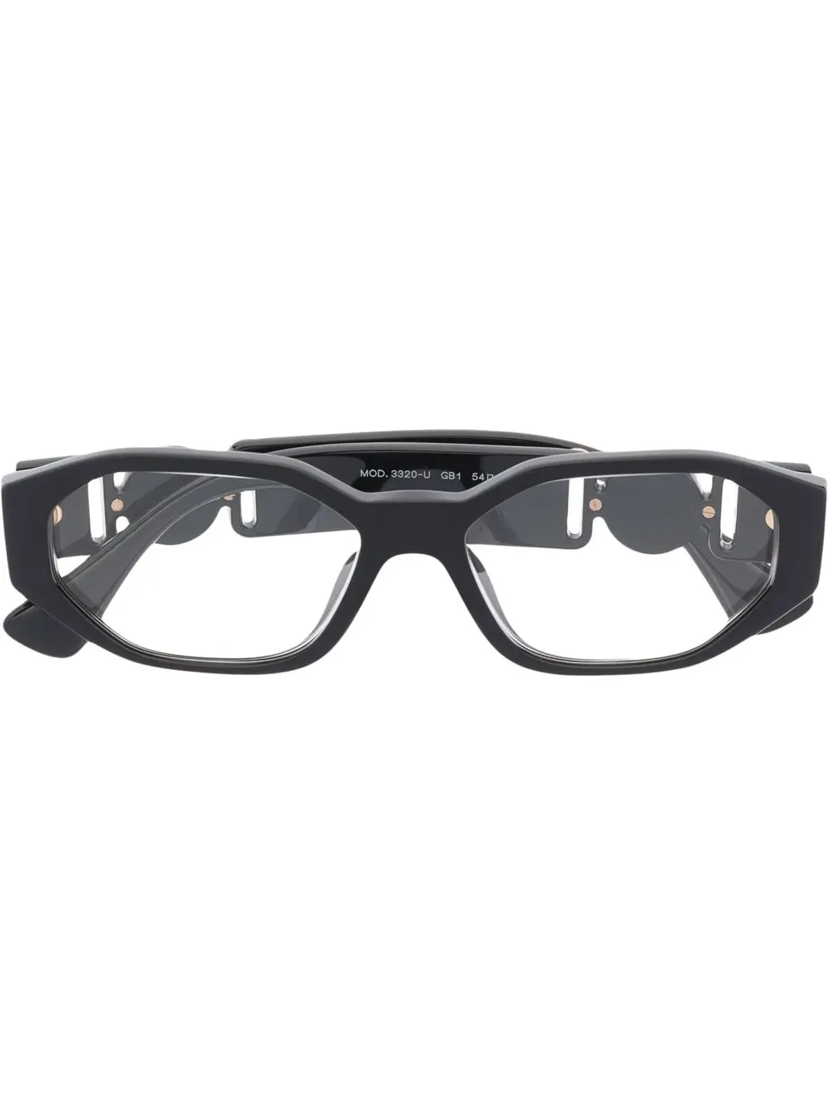 Versace Eyewear ロゴ入りスクエアフレームメガネ - ブラック - 画像1