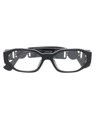 Versace Eyewear ロゴ入りスクエアフレームメガネ - ブラック - サムネイル1