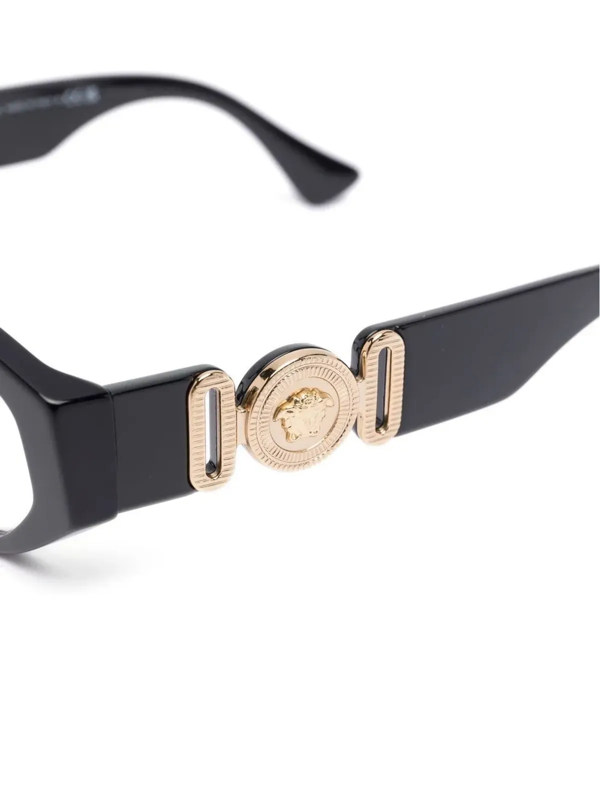 Versace Eyewear ロゴ入りスクエアフレームメガネ - ブラック - 画像3