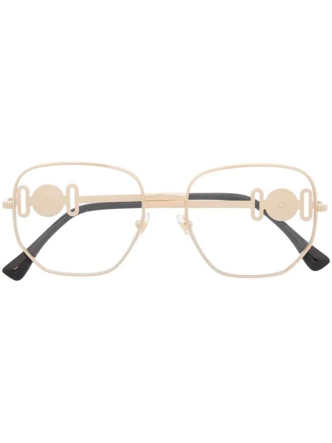 Versace Eyewear Versace Eyewear ロゴ入りスクエアフレーム眼鏡の商品画像