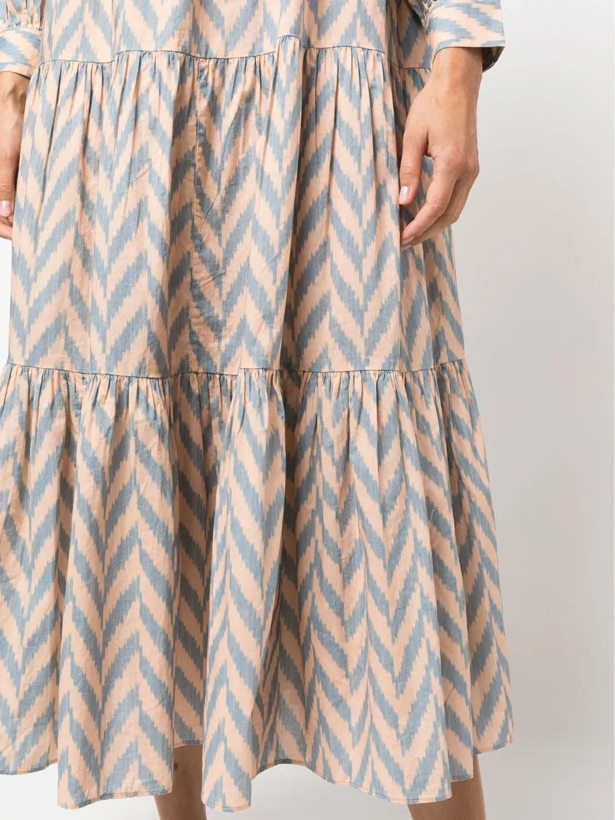Ulla Johnson Georgina チェボンプリント ティアードドレス - 画像5