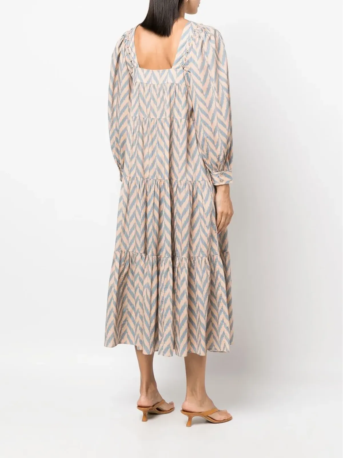 Ulla Johnson Georgina チェボンプリント ティアードドレス - 画像4
