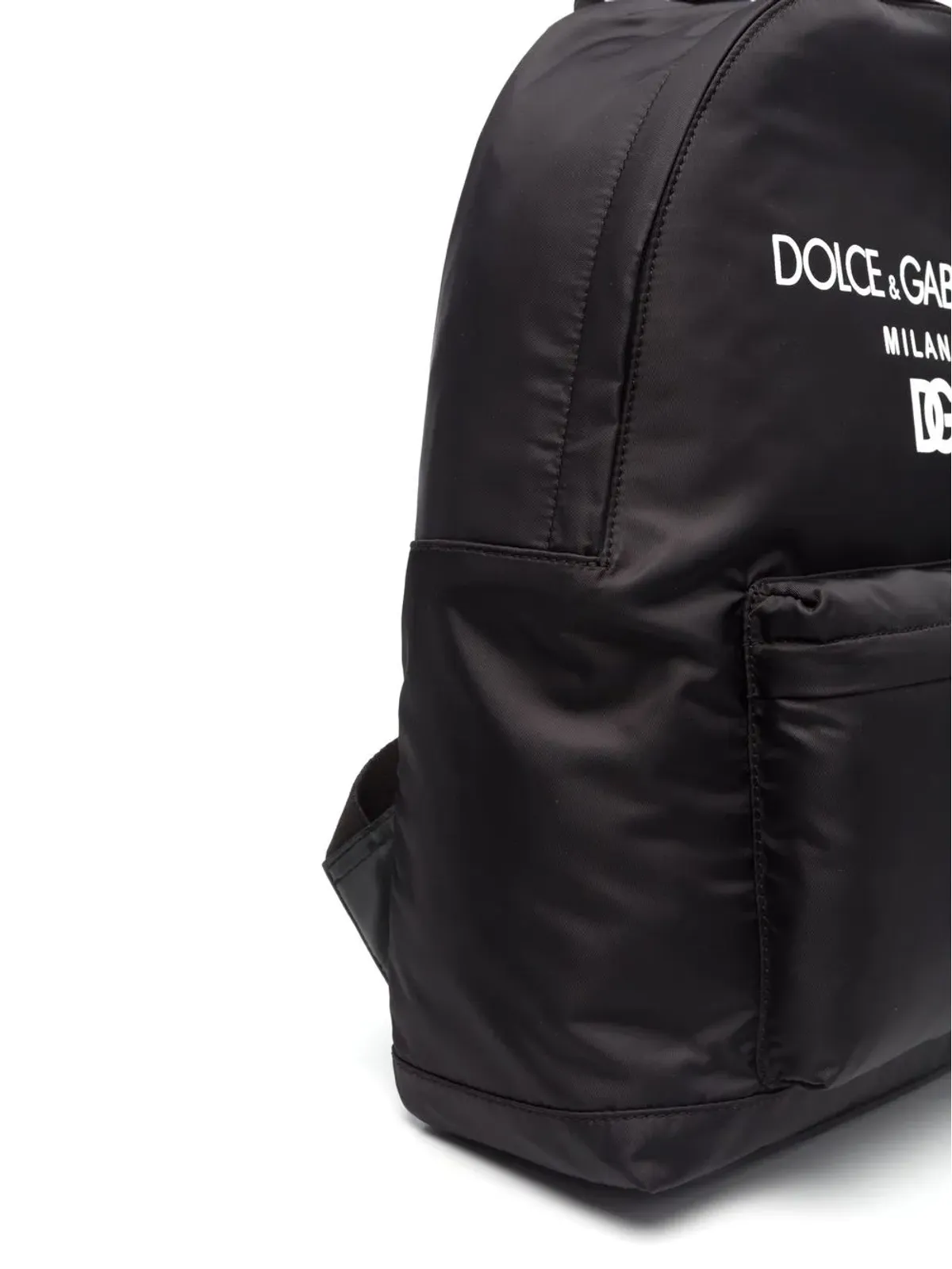 Dolce & Gabbana Kids ロゴプリントジップ付きバックパック - 画像2