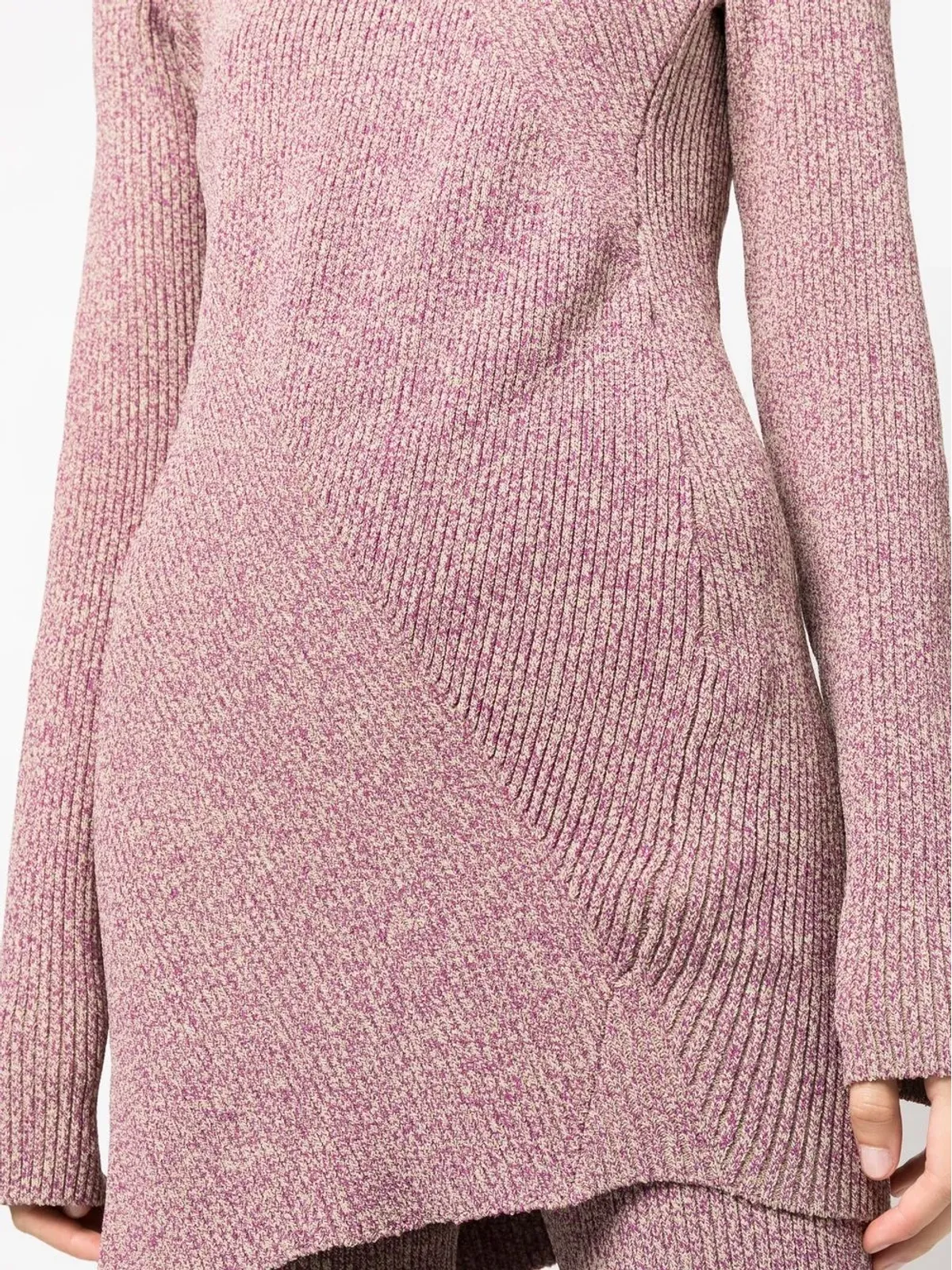 REMAIN mélange-knit asymmetrical jumper - Purple - 画像5