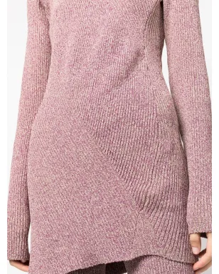 REMAIN mélange-knit asymmetrical jumper - Purple - サムネイル5