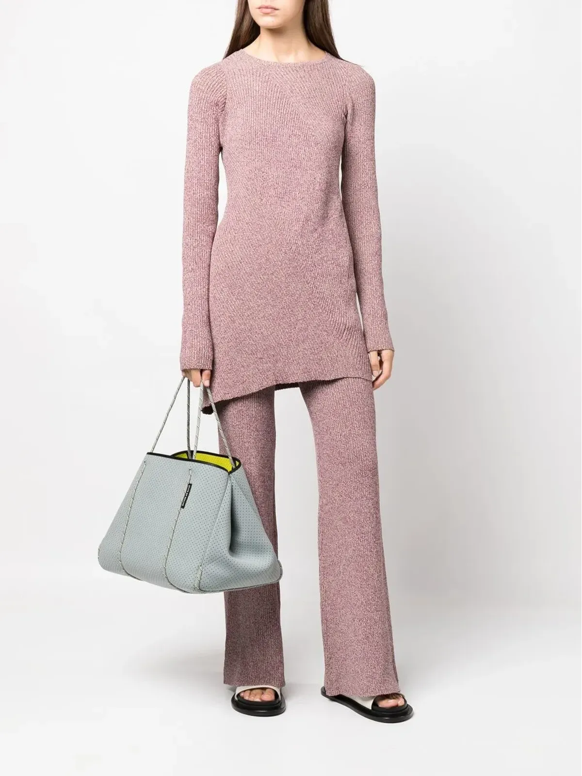 REMAIN mélange-knit asymmetrical jumper - Purple - 画像2