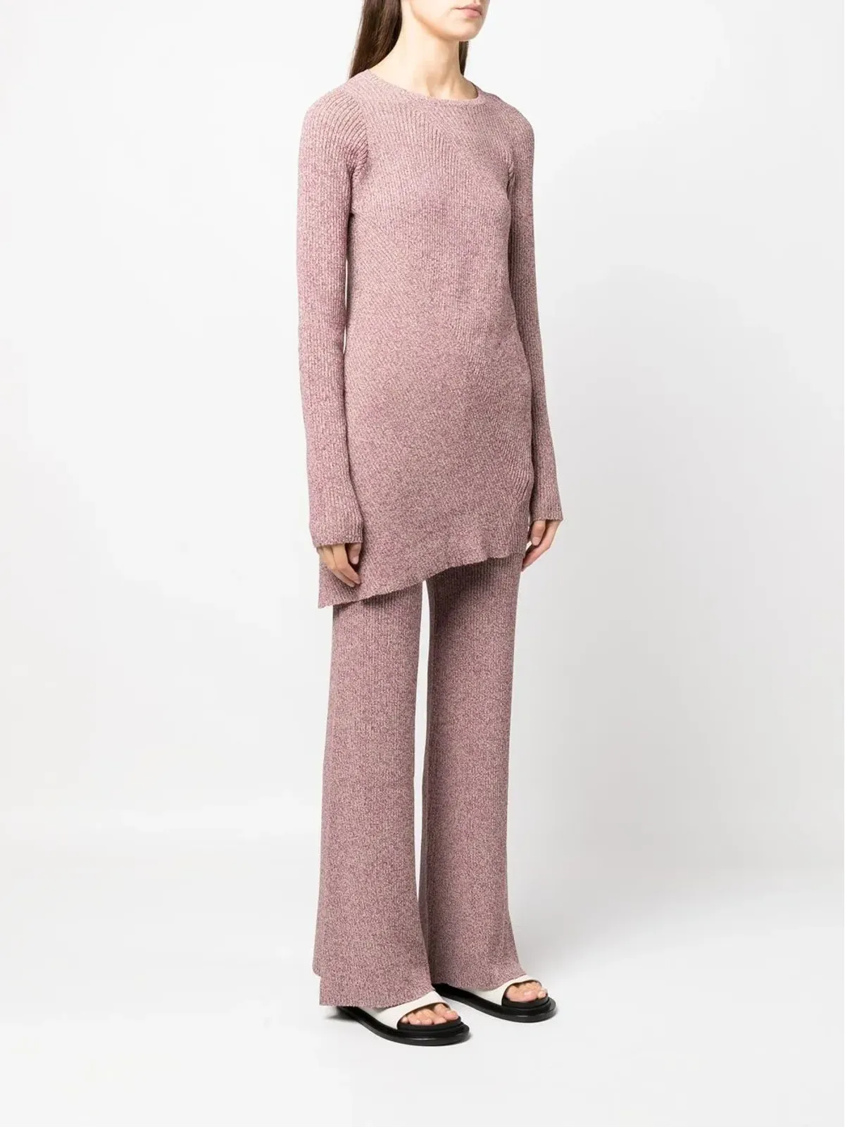 REMAIN mélange-knit asymmetrical jumper - Purple - 画像3