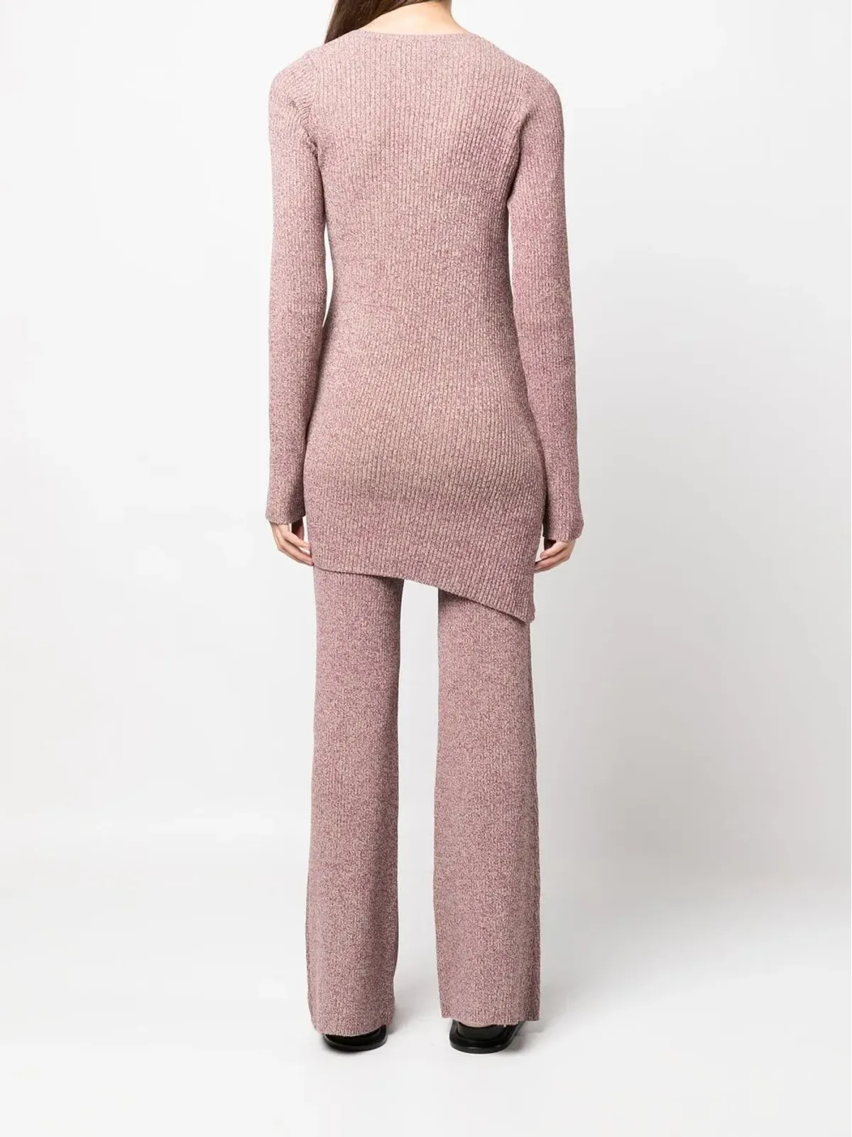 REMAIN mélange-knit asymmetrical jumper - Purple - 画像4
