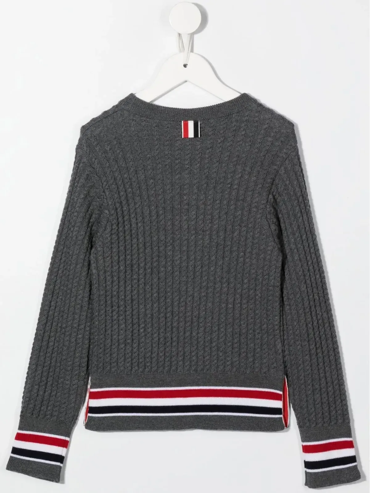 Thom Browne Kids ケーブル編み クルーネック プルオーバー - Grey - 画像2
