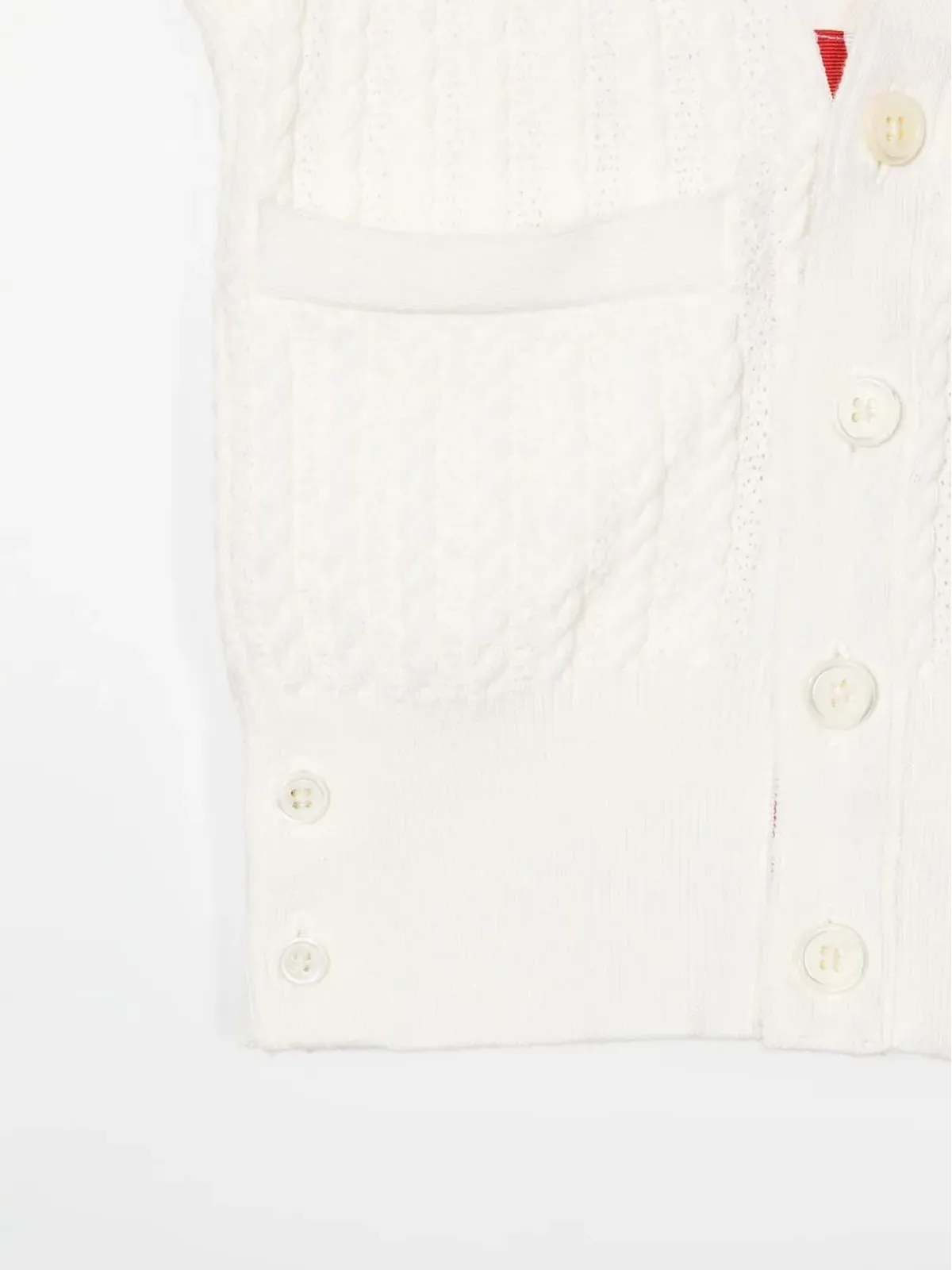 Thom Browne Kids ケーブルニット ノースリーブ カーディガン - 画像3