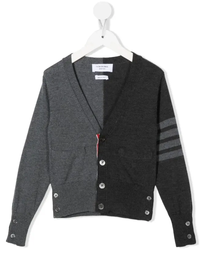 Thom Browne Kids Thom Browne Kids ツートーンVネックカーディガンの商品画像