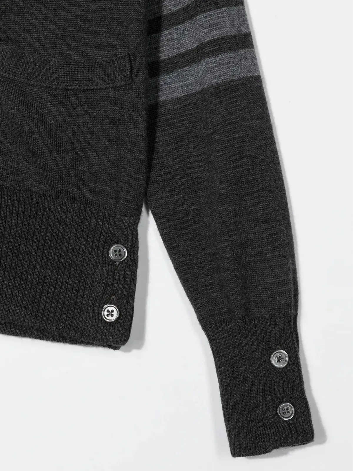 Thom Browne Kids ツートーンVネックカーディガン - 画像3