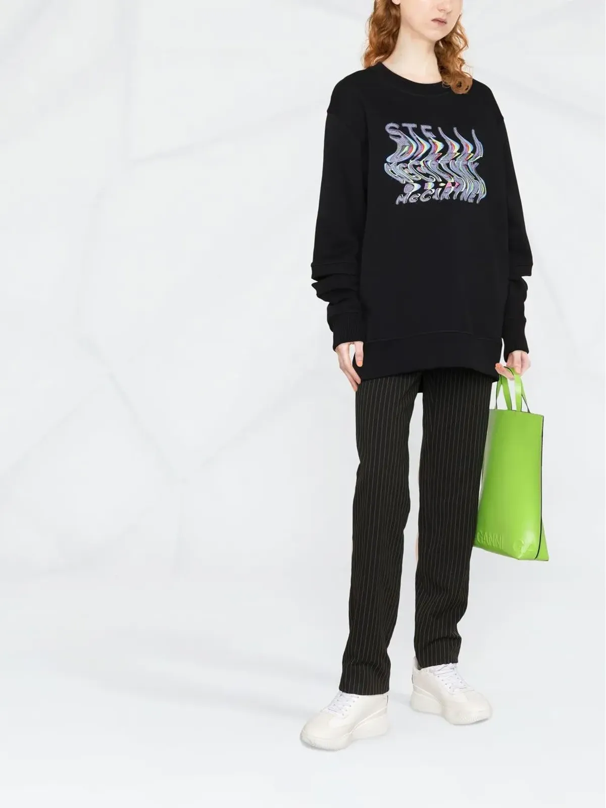 Stella McCartney ワープドロゴ オーバーサイズスウェット - 画像2