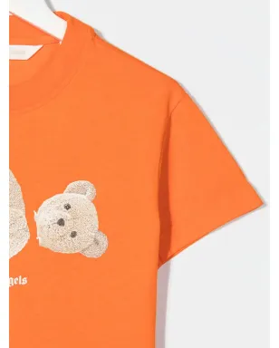 Palm Angels Kids ベアプリント コットンTシャツ - オレンジ - サムネイル3