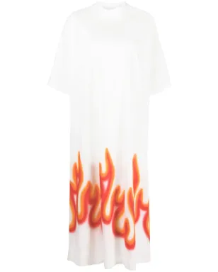 Palm Angels ロゴプリントTシャツドレス - White - サムネイル1