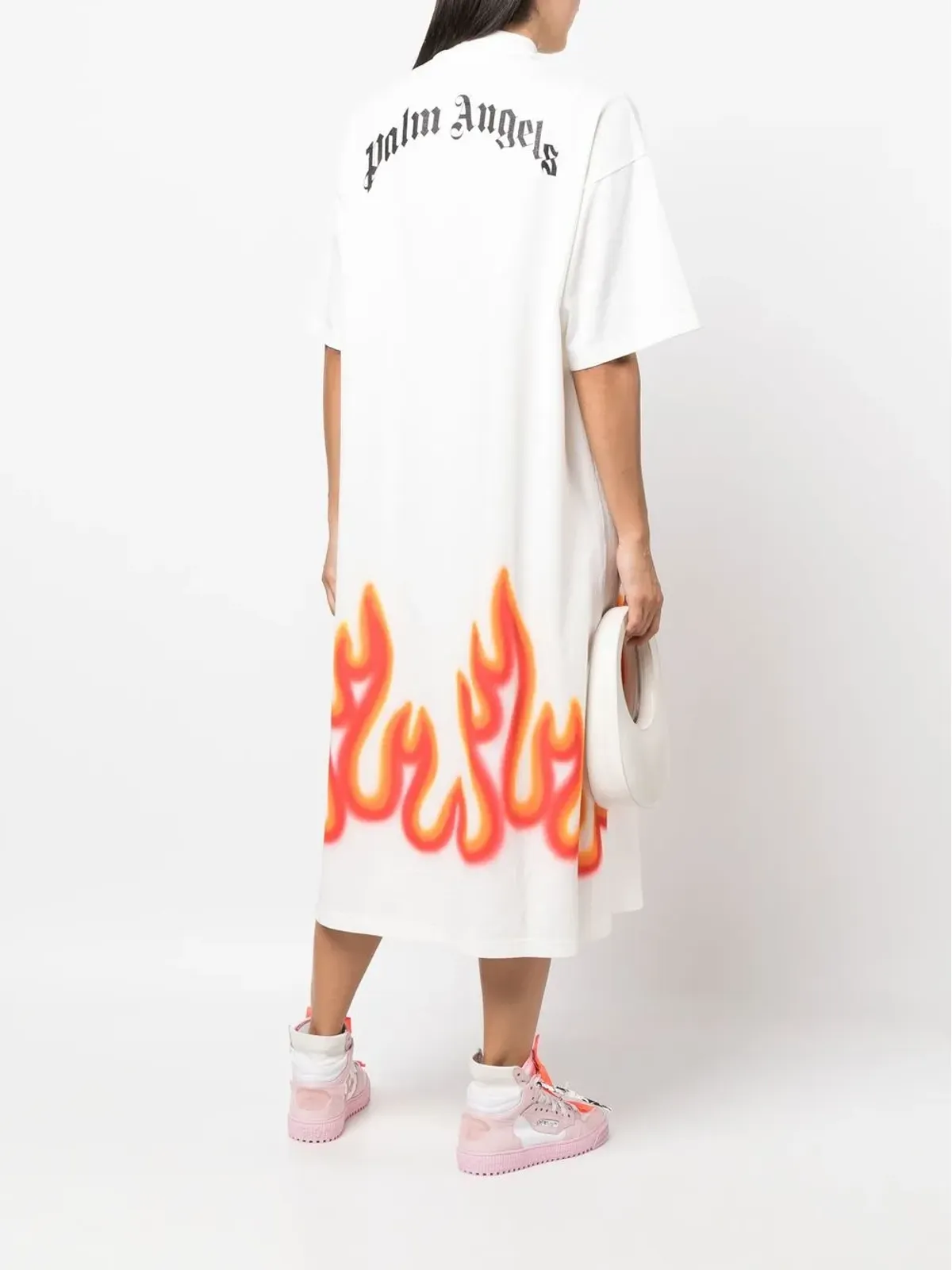 Palm Angels ロゴプリントTシャツドレス - White - 画像2