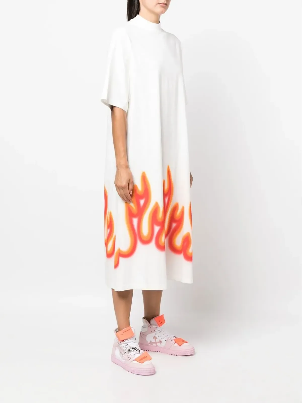 Palm Angels ロゴプリントTシャツドレス - White - 画像3