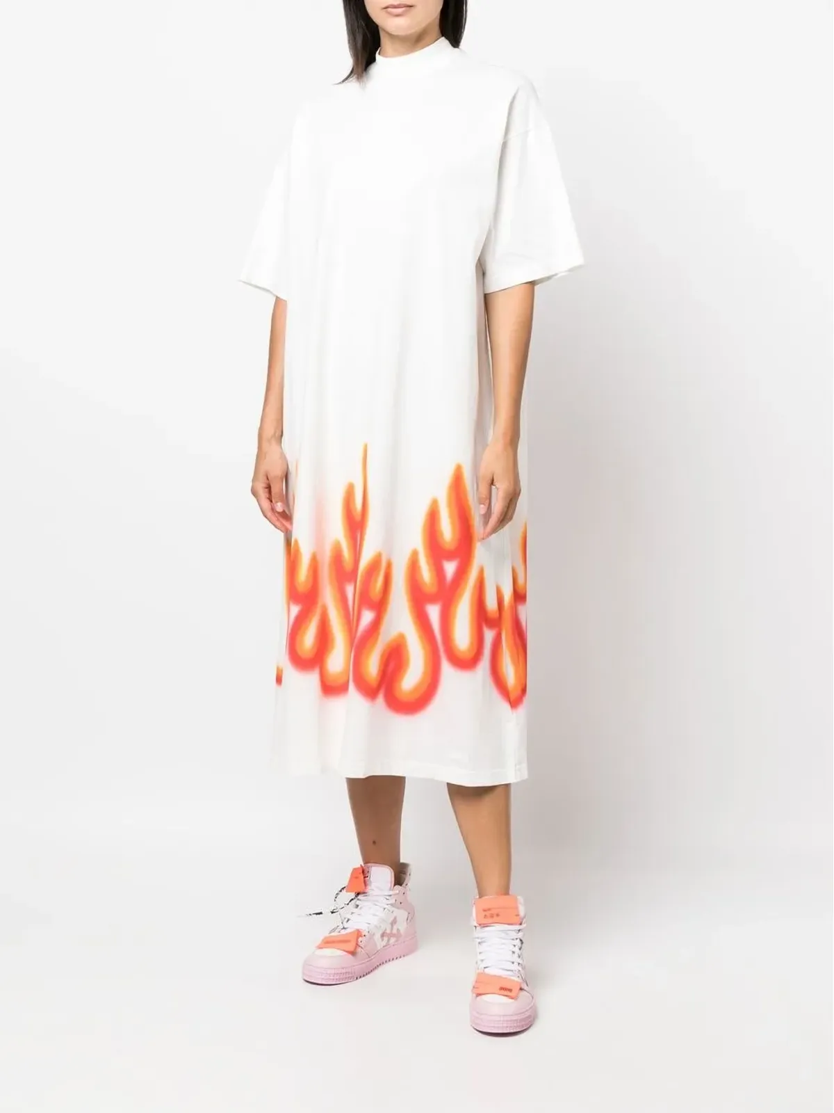 Palm Angels ロゴプリントTシャツドレス - White - 画像4