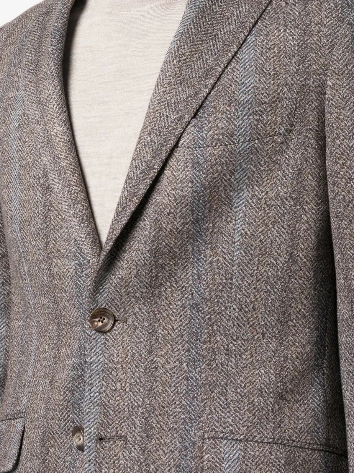 ETRO ヘリンボーン柄のトーンストライプブレザー - 画像5