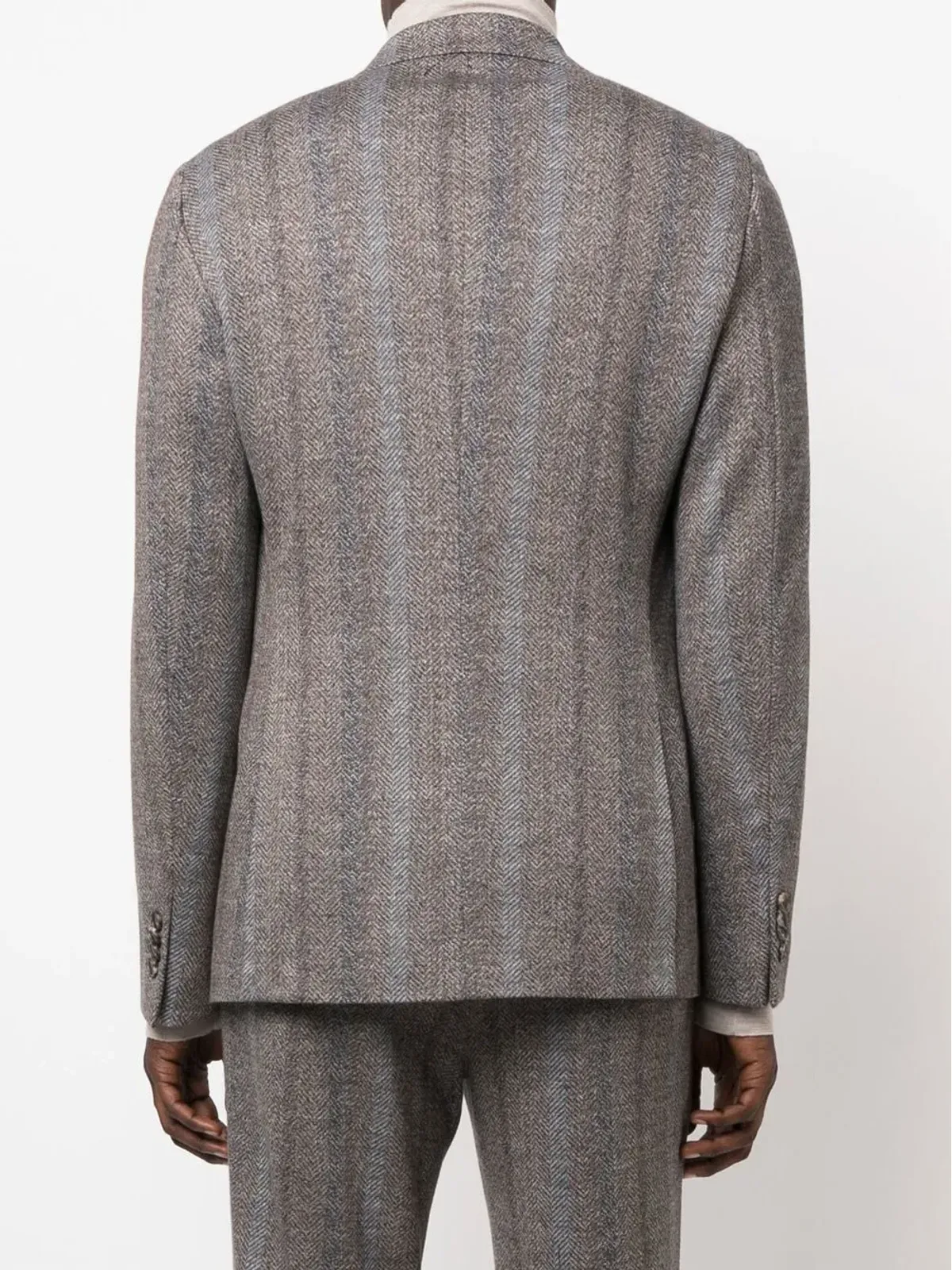 ETRO ヘリンボーン柄のトーンストライプブレザー - 画像4