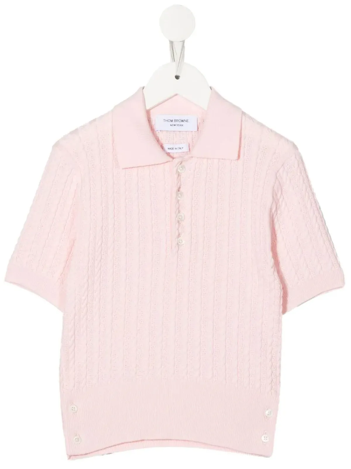 Thom Browne Kids ケーブルニット ポロシャツ - 画像1