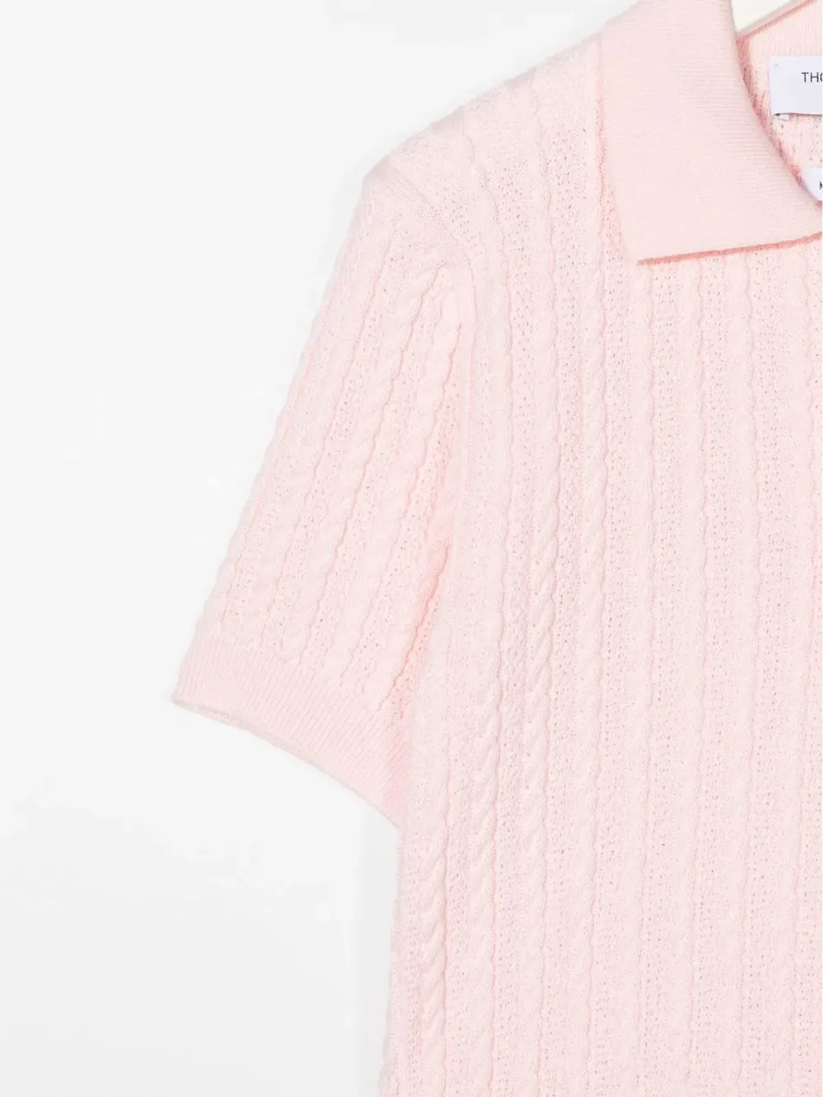 Thom Browne Kids ケーブルニット ポロシャツ - 画像3