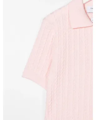 Thom Browne Kids ケーブルニット ポロシャツ - サムネイル3
