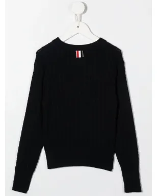 Thom Browne Kids ケーブル編み長袖プルオーバー - サムネイル2