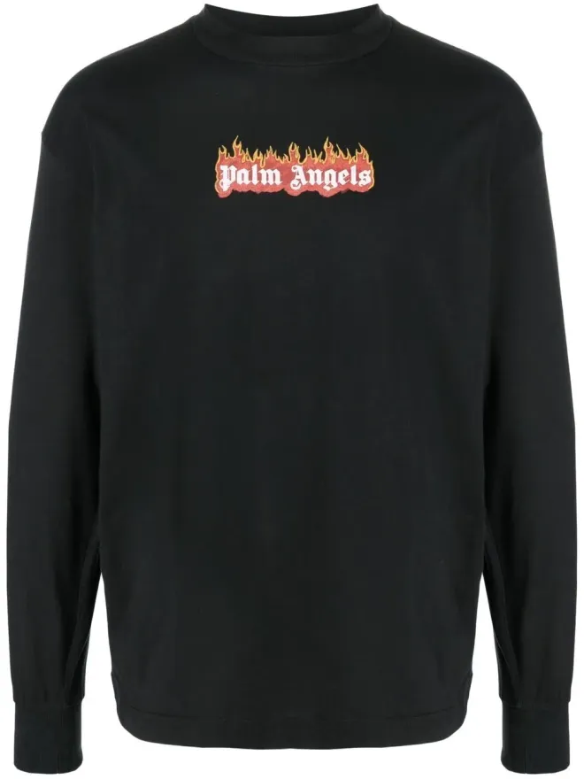 Palm Angels Palm Angels バーニング ロゴプリント ロングスリーブTシャツの商品画像